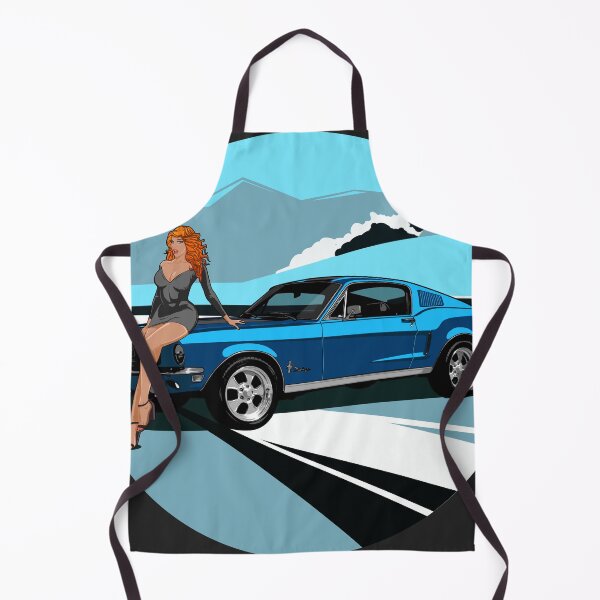 Item preview, Illustration Ford Mustang ice blue - Muscle car - USA designed and sold by SketchNinja.