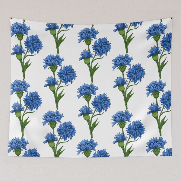 Item preview, Knapweed Cornflower Blue Wildflower Floral Drawing designed and sold by Lily Trenchard.