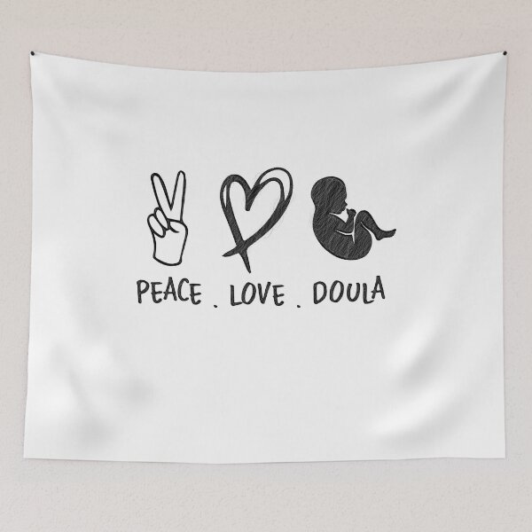 Aperçu de l'œuvre Peace Love Doula Douling Spécialiste certifiée des nouveau-nés, Peace love Doula, Doula, Cadeau de remerciement pour le cadeau Doula, Sage-femme, Cadeau de naissance à domicile créée et vendue par RedArtsDesign.