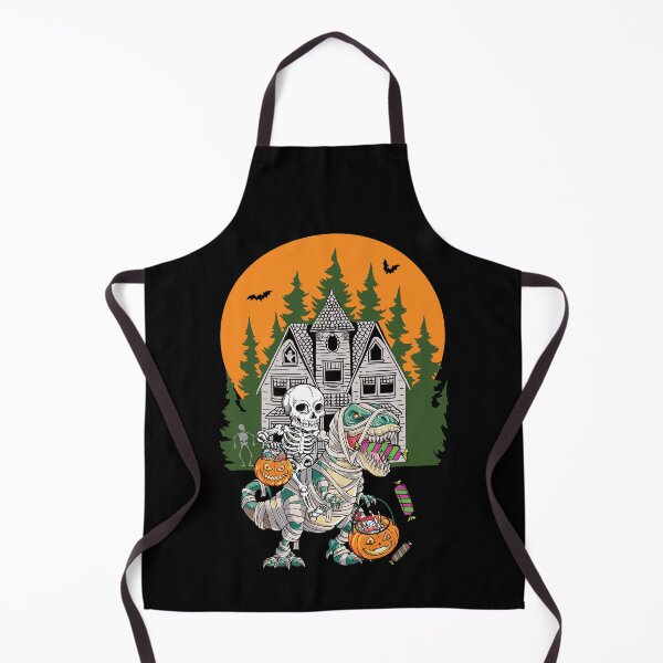 Item preview, Spooky Halloween Skeleton Riding Candy Eating Dinosaur designed and sold by ColorfulMystic.