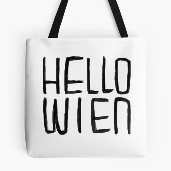 Artikelvorschau, Lustiges Wortspiel, Hallo Wien Typografie, Hallo Wien, Wien zu Halloween entworfen und verkauft von badlydrawnbabe.