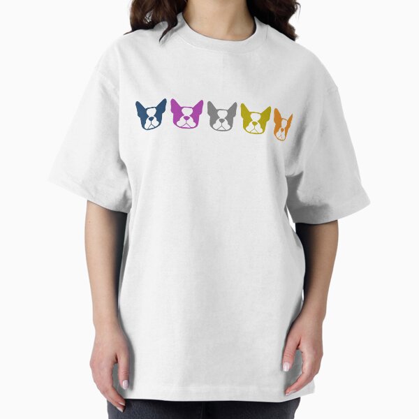 Aperçu de l'œuvre Gamme de Boston Terrier - Bostons multicolores : série de couleurs 1 - motif amusant de Boston Terrier créée et vendue par smooshfaceutd.