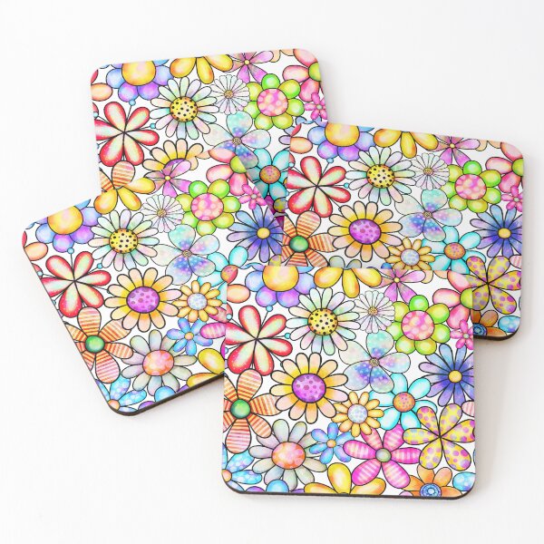 Item preview, Bright fun floral pattern designed and sold by PurpleJelly.
