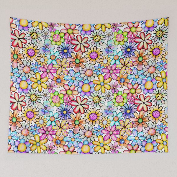 Item preview, Bright fun floral pattern designed and sold by PurpleJelly.