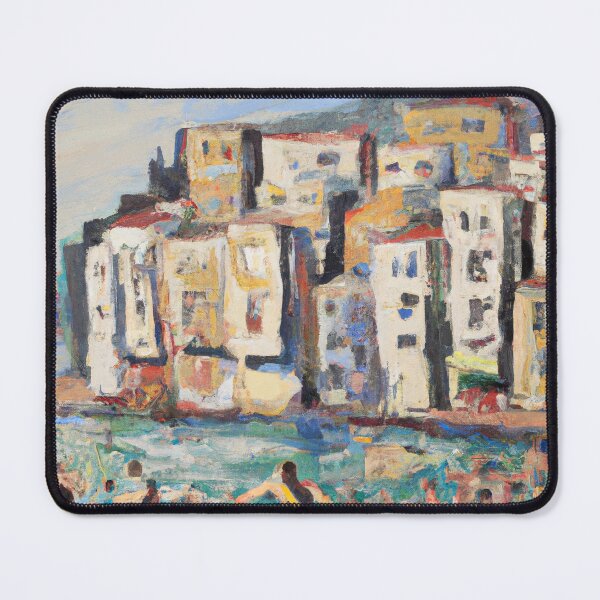 Item preview, Digital Painting of an Italian City by The Sea, Digital Painting Download, Printable Art, Canvas Painting,Italian Art, Colorful Oil Painting designed and sold by tashiardit.