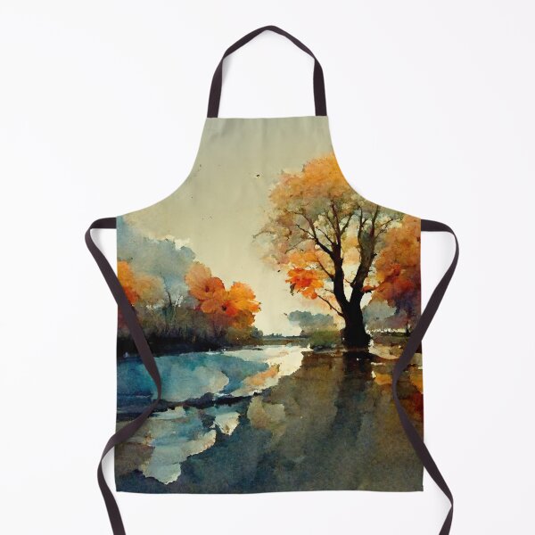 Item preview, River Scene in Autumn Water painting designed and sold by ThePurpleMelon.