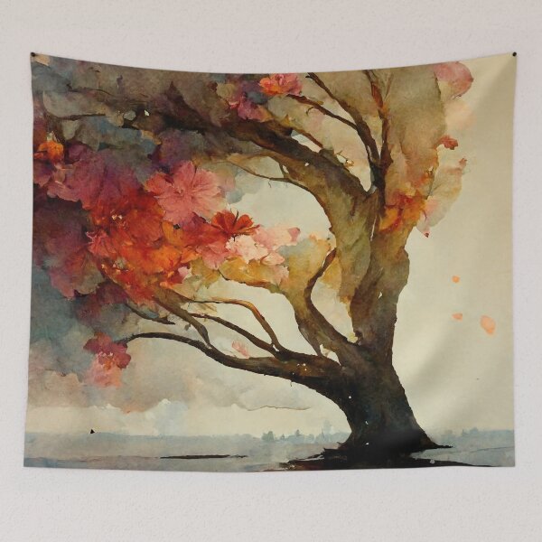 Item preview, Autumn Tree Water painting designed and sold by ThePurpleMelon.