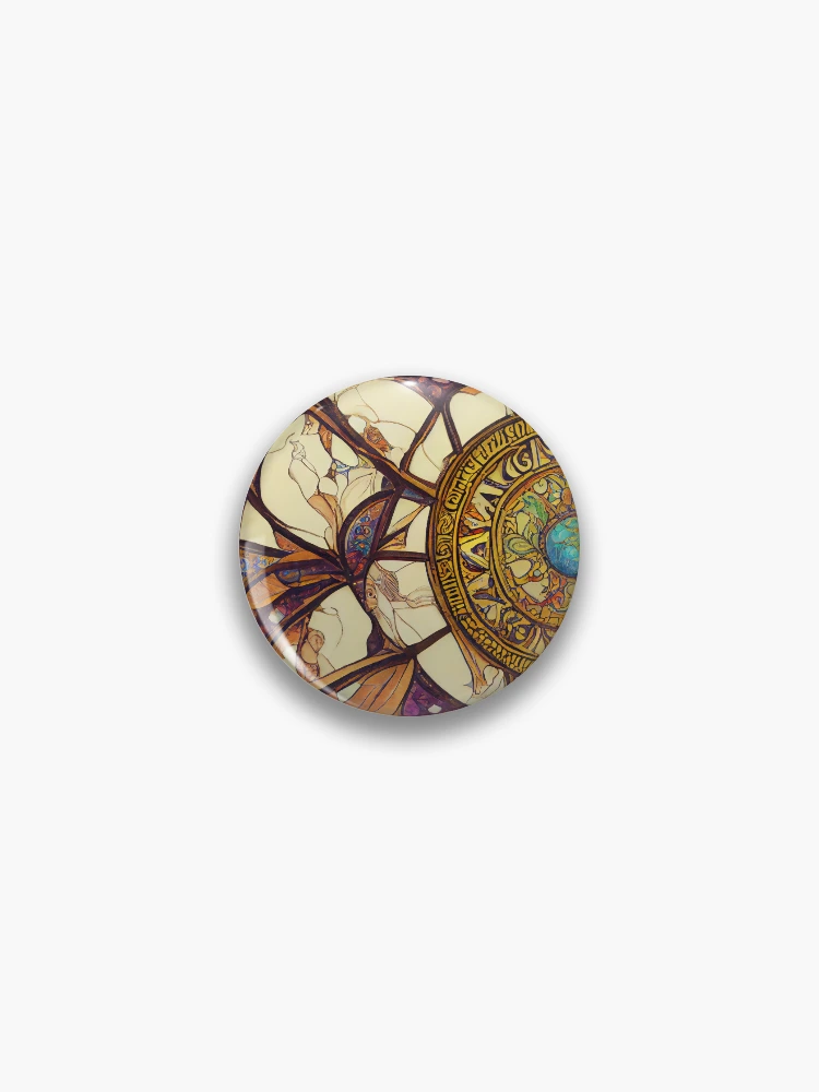 Thumbnail 1 von 3, Button, Astrological Mandalas designt und verkauft von ThinkFun! Design.