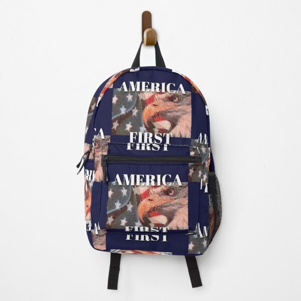 Item preview, America First with painted American flag and Eagle designed and sold by AmericaFreedom.