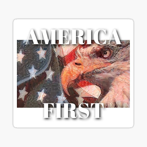 Item preview, America First with painted American flag and Eagle  designed and sold by AmericaFreedom.