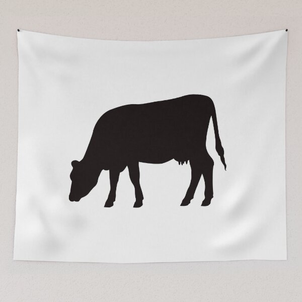 Item preview, Grazing cow, black silhouette designed and sold by Mhea.