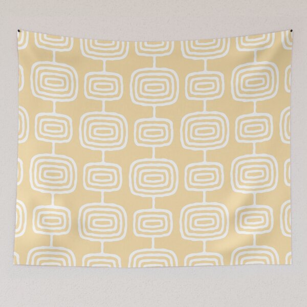 Item preview, Mid Century Modern Atomic Rings Pattern 604 Cream Yellow designed and sold by tonymagnerart.