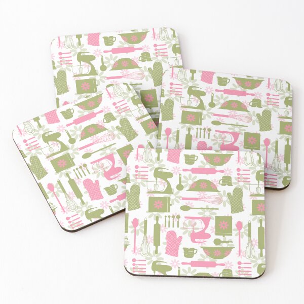 Item preview, Green and Pink Retro Kitchen  designed and sold by WickedRefined - Nicole Demereckis.
