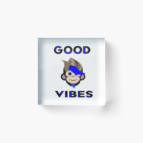 Item preview, The Monkey Good Vibes blue type designed and sold by RemieJames.
