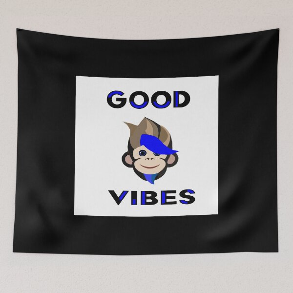 Item preview, The Monkey Good Vibes blue type designed and sold by RemieJames.