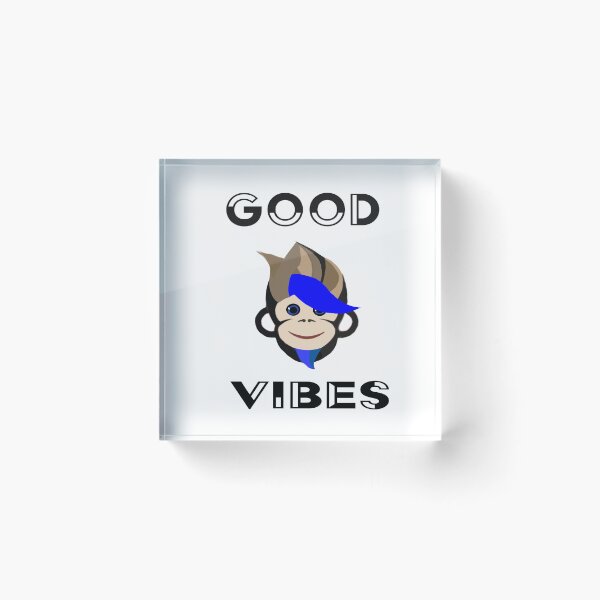 Item preview, The Monkey Good Vibes bk wht type designed and sold by RemieJames.
