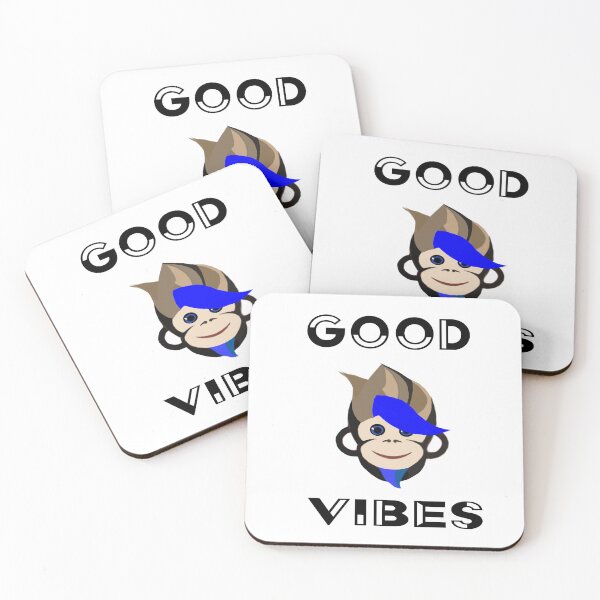 Item preview, The Monkey Good Vibes bk wht type designed and sold by RemieJames.