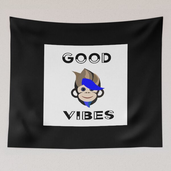 Item preview, The Monkey Good Vibes bk wht type designed and sold by RemieJames.