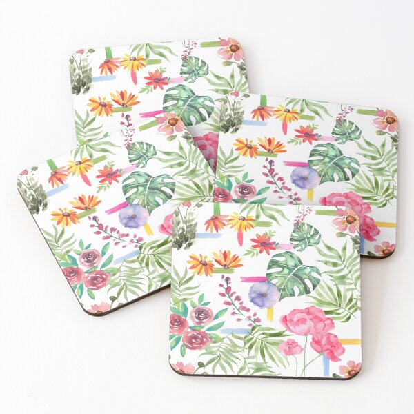 Item preview, Watercolor Floral Flowers Tropical Colorful Brushstroke  designed and sold by StudioAkubi.