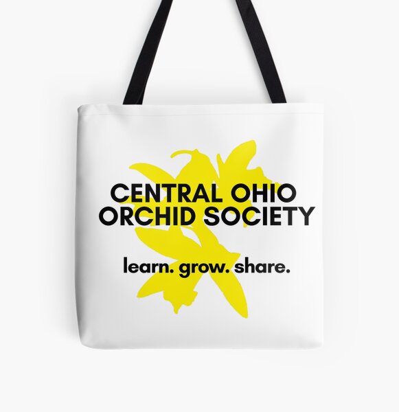 6. Central Ohio Orchid Society. learn. grow. share. All Over Print Tote Bag