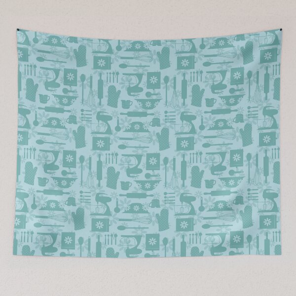 Item preview, Blue Retro Kitchen  designed and sold by WickedRefined - Nicole Demereckis.
