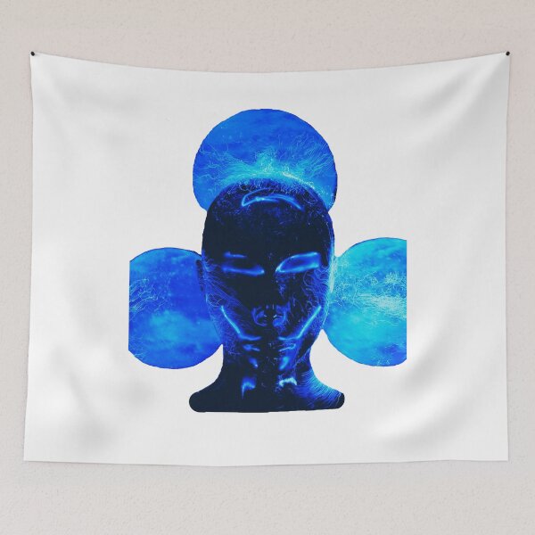 Item preview, Unusual Blue Neon Futuristic Face design designed and sold by Dven-Clothes.