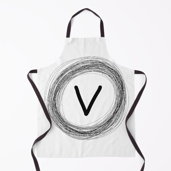 Item preview, Black circle bordered V initial monogram designed and sold by Words-Artist.