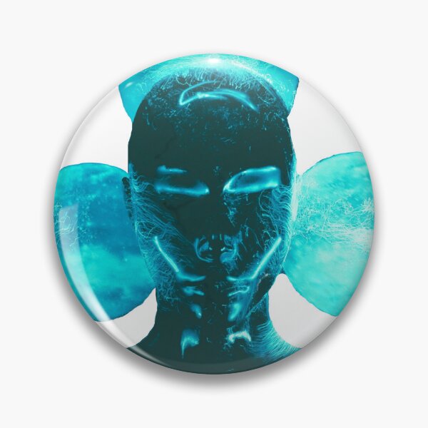 Item preview, Unusual Turquoise Neon Futuristic Face design designed and sold by Dven-Clothes.
