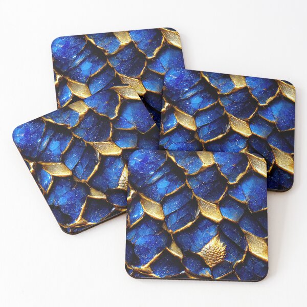 Item preview, Golden Sapphire Dragon Scales designed and sold by FantasyPatterns.