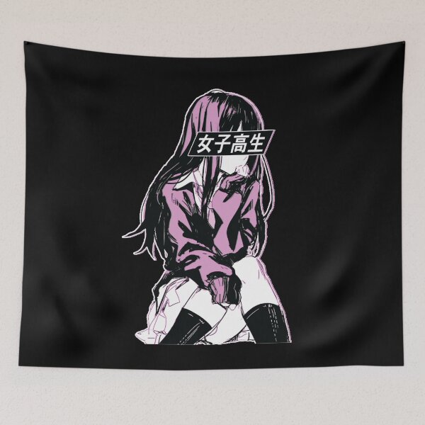 Item preview, schoolgirl (pink) sad anime japanese aesthetic designed and sold by teeshops.