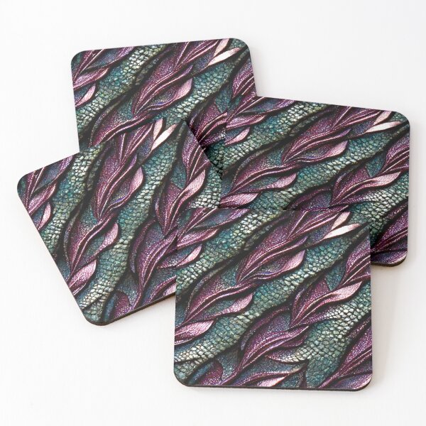 Item preview, Green and Tourmaline Dragon Scales designed and sold by FantasyPatterns.