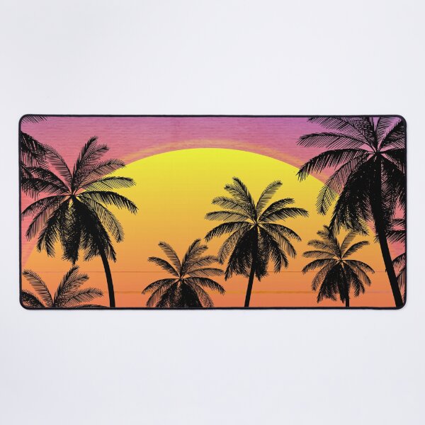 Tropical Sunset Synthwave Desk Mat