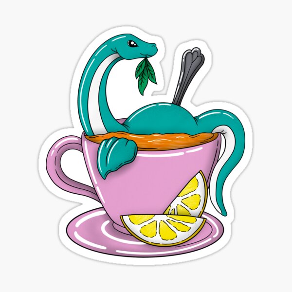 "Tea Monster Nessie in teacup" Sticker for Sale by Trinian16 Redbubble