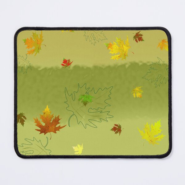 Item preview, leaves, autumn, contour, multicolour, green background designed and sold by Maria Mihailova.