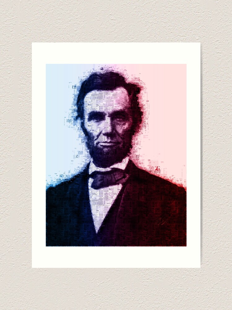 "Abraham "Abe" Lincoln Newspaper Portrait Colorfade" Art Print by ...