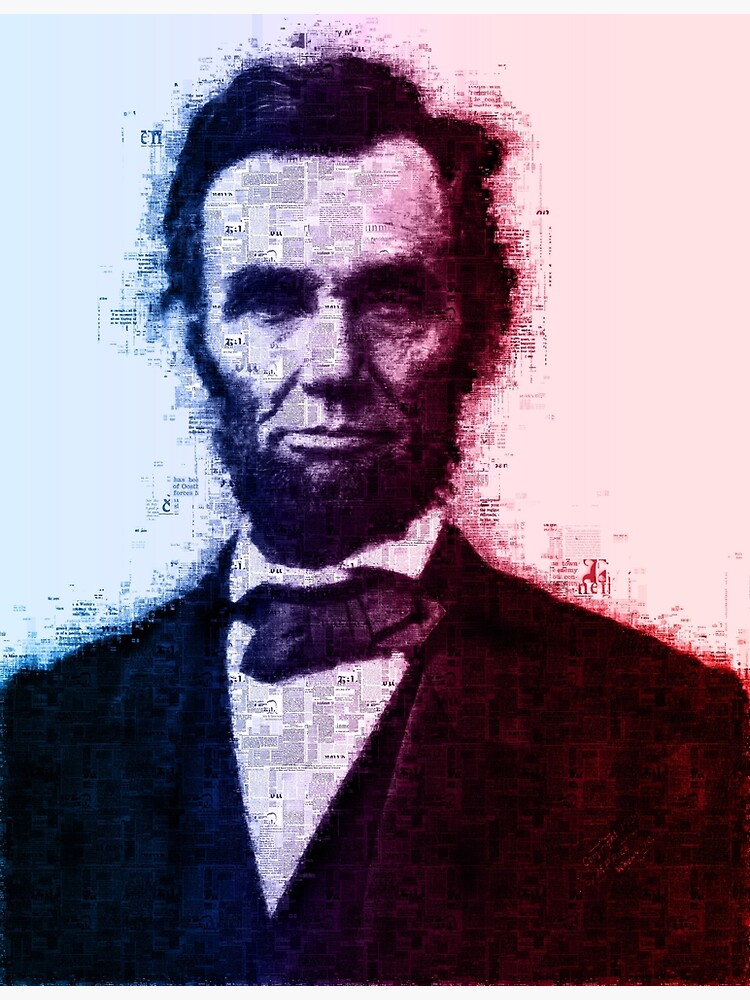 "Abraham "Abe" Lincoln Newspaper Portrait Colorfade" Poster by ...