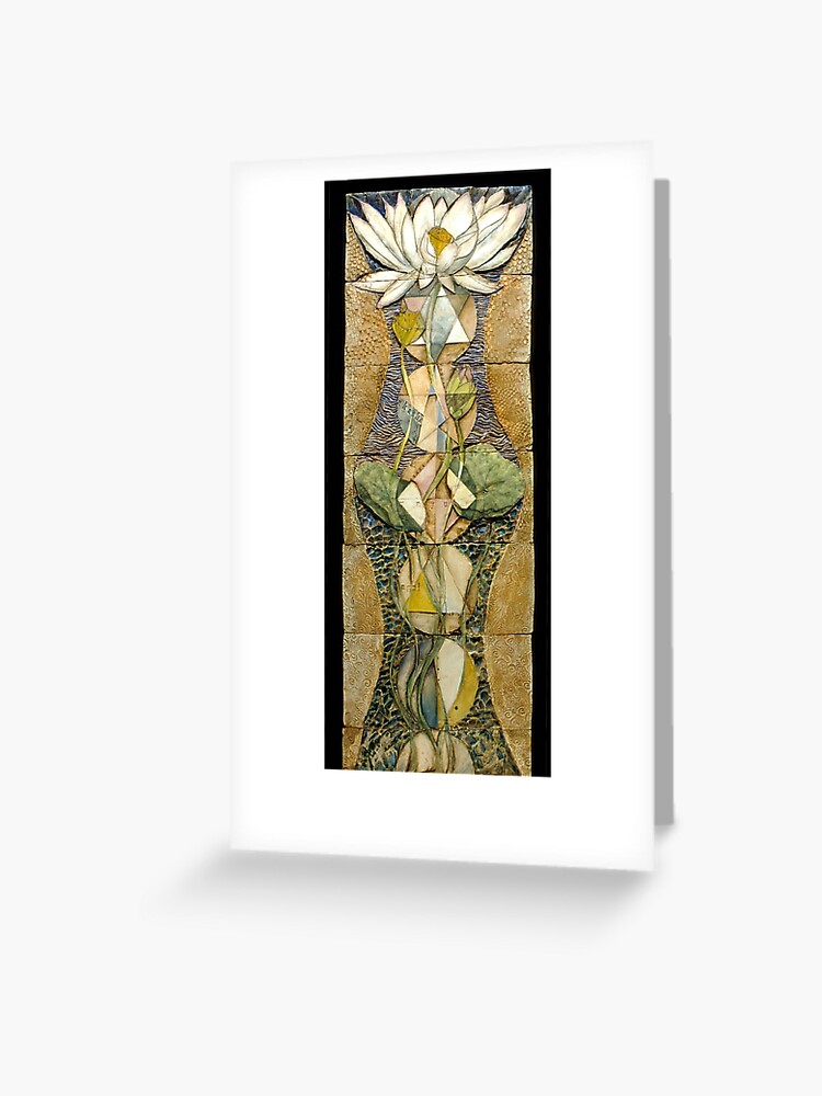 Thumbnail 1 of 2, Greeting Card, Lotus I: sacred geometry designed and sold by MonaShiber.