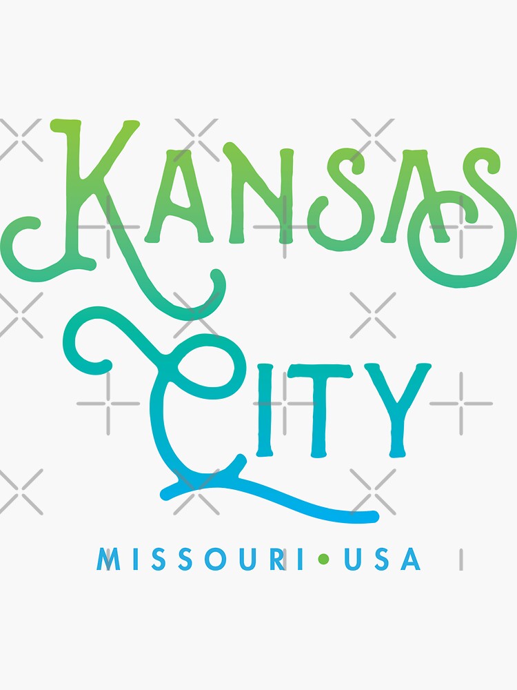 "Kansas City Missouri Typographic Design" Sticker for Sale by