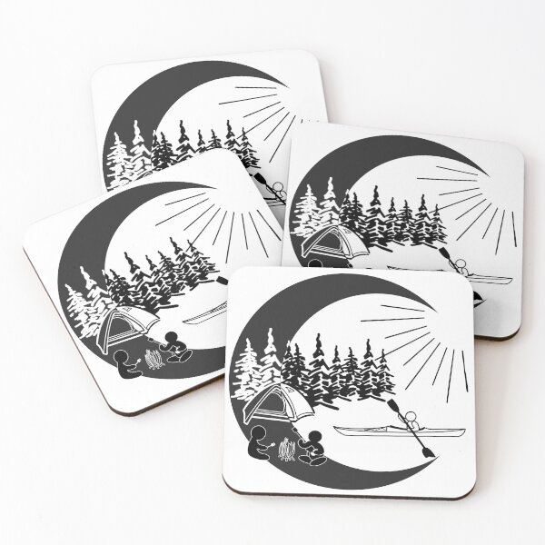 Aperçu de l'œuvre Adirondack Kayak Camping Smore's Noir/Blanc créée et vendue par Ladybug  BumbleBee.