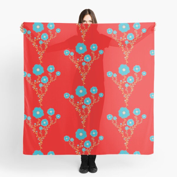 Fleurs bleues grimpantes Foulard