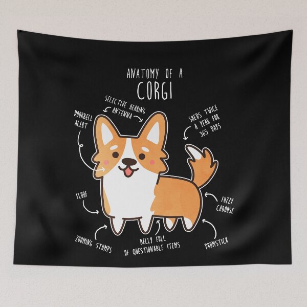 Item preview, Corgi Red Dog Anatomy designed and sold by Clara Hollins.