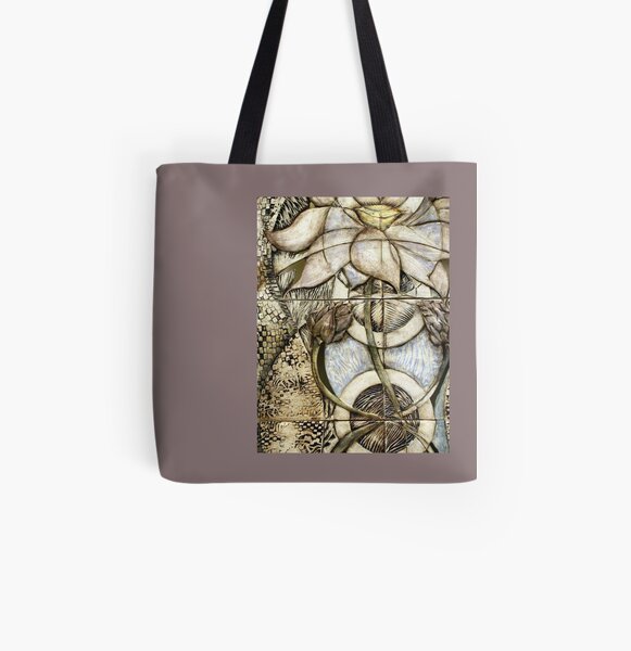 Lotus V: subtle energy (detail) All Over Print Tote Bag
