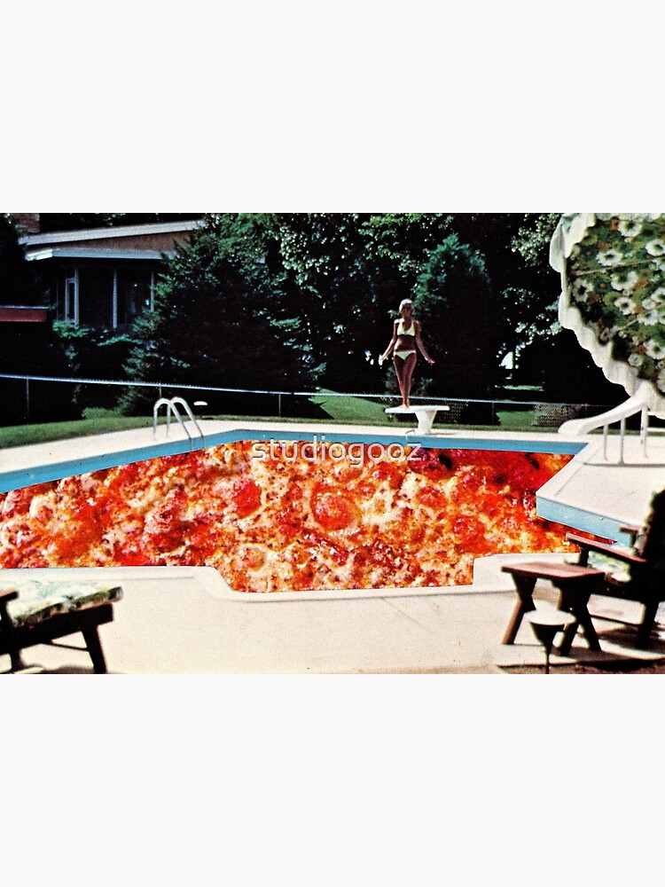 Vintage Pizza Pool Party Collage