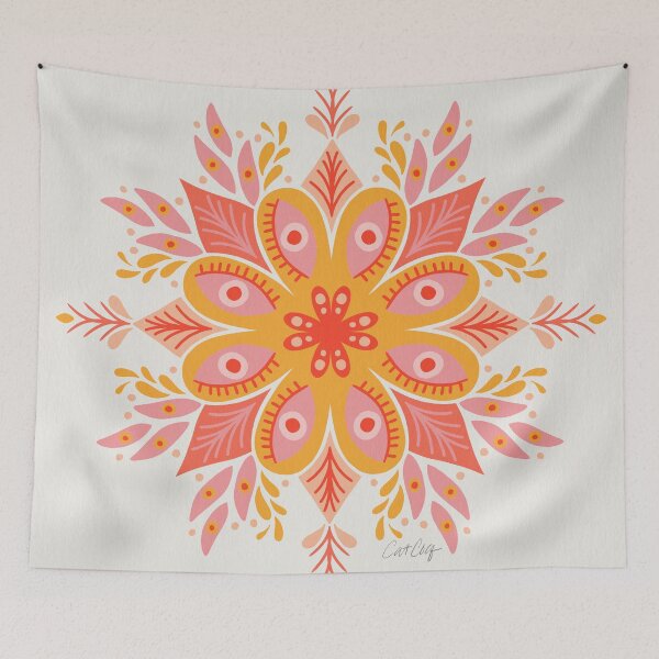 Item preview, Psychedelic Mandala – Pink & Peach designed and sold by Cat Coquillette.