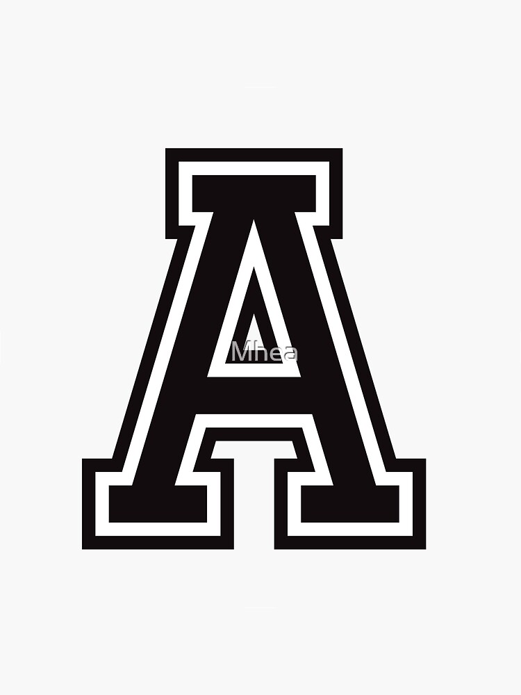 Letter A - sporty college font Sticker for Sale by Mhea