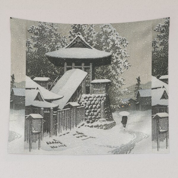Item preview, Bell Tower at Mount Koya by Kawase Hasui designed and sold by Takeda-art.