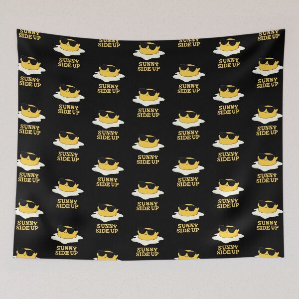 Item preview, Sunny Side Up Funny Fried Egg Puns (Dark BG) designed and sold by punnybone.