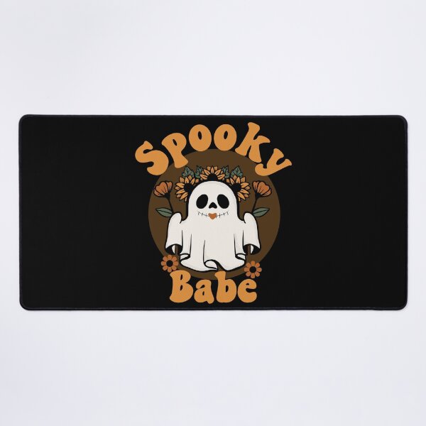 Item preview, Spooky Babe Cute and Funny Retro Ghost with Sunflowers - Black designed and sold by PearlMoonGrapes.