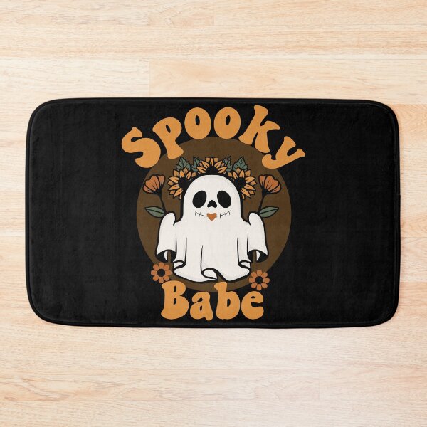 Item preview, Spooky Babe Cute and Funny Retro Ghost with Sunflowers - Black designed and sold by PearlMoonGrapes.