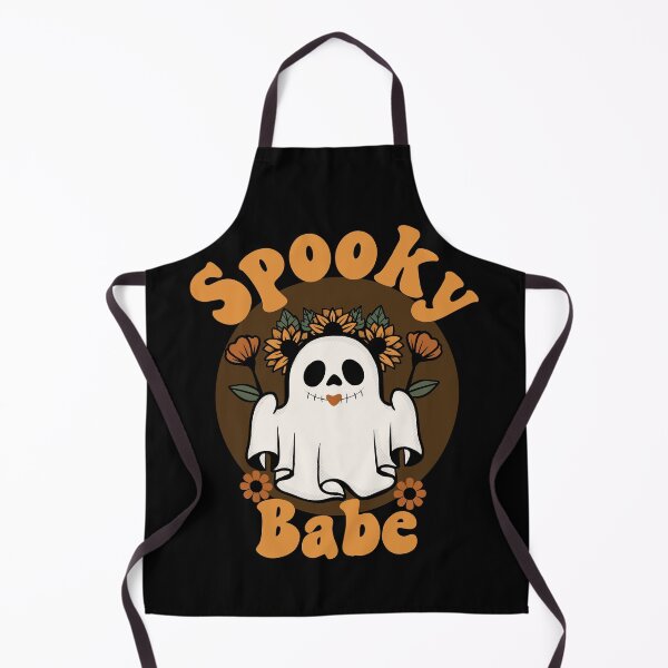 Item preview, Spooky Babe Cute and Funny Retro Ghost with Sunflowers - Black designed and sold by PearlMoonGrapes.